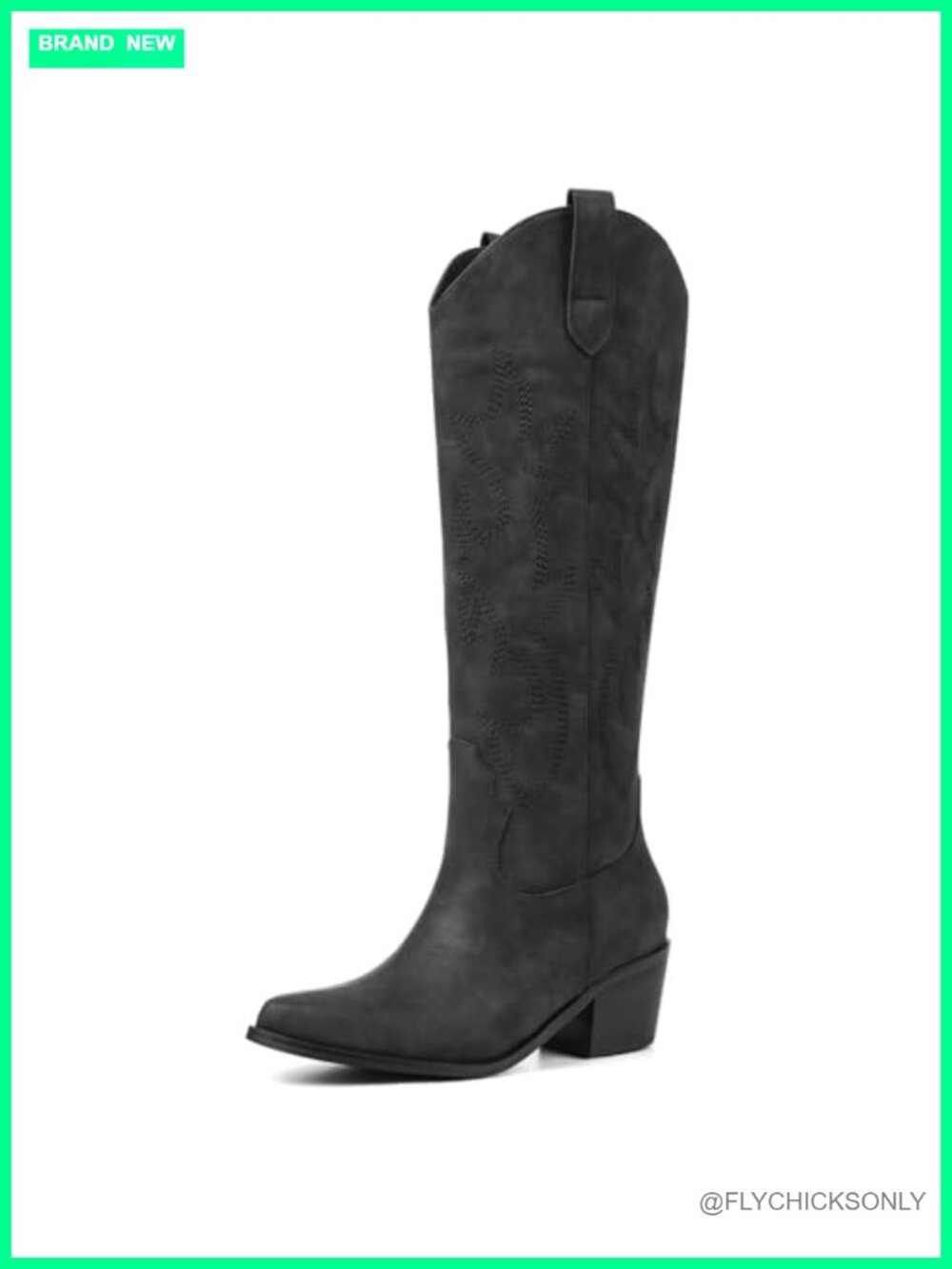 Wide Calf Knee High Cowgirl Boots Women Western Slip On Boots